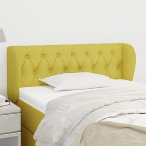 vidaXL Cabeceira de cama c/ abas tecido 93x23x78/88 cm verde