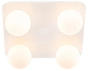 Candeeiro de teto moderno branco quadrado 4 luzes - Cederic Moderno