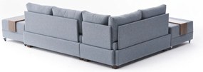 Sofá-cama de canto Fly – Azul – 210x70x280 cm