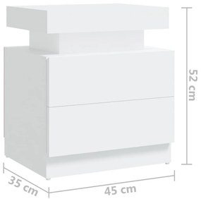 Mesa de cabeceira 45x35x52 cm aglomerado branco