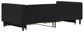 Sofá-cama com gavetão e gavetas 100x200 cm veludo preto