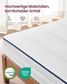Colchão, 200 x 160 x 12 cm (C x L x A), colchão de casal em espuma viscoelástica com gel  Branco