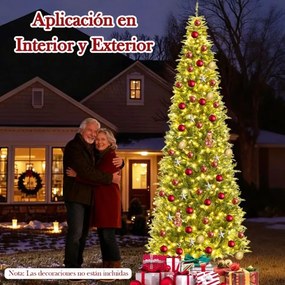 Árvore de Natal artificial de 360 cm com luzes pré-instaladas e conector rápido 2517 pontas de PVC e PE 800 luzes brancas quentes Verde