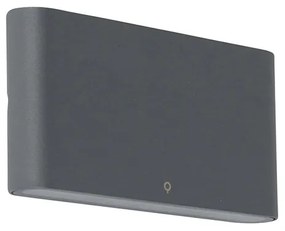 Candeeiro de parede exterior cinzento escuro 17,5 cm com LED IP65 - Batt