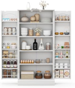 Armario Despensa com 2 portas e 16 moderno para sala de jantar 60 x 40 x 120 cm Branco