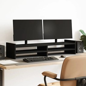 vidaXL Suporte para monitor 100x27x20 cm derivados de madeira preto