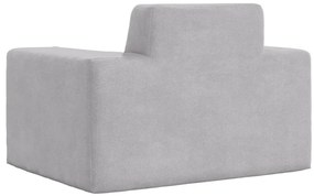 Sofá infantil pelúcia macia cinzento-claro