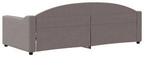 Sofá-cama 90x200 cm tecido cinzento-acastanhado