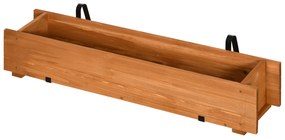 Outsunny Floreira de Madeira de Chão ou Parede Floreira Retangular com 2 Orifícios de Drenagem e 2 Ganchos para Cultivos de Plantas Flores em Jardim Varanda 91x18x16,5cm Madeira