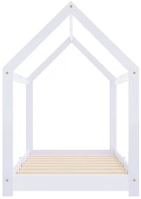 Estrutura de cama para crianças 70x140 cm pinho maciço branco