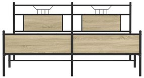 Estrutura de cama sem colchão 183x213cm metal carvalho sonoma