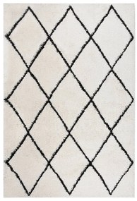 vidaXL Tapete shaggy de pelo alto 160x230 cm preto/cor creme