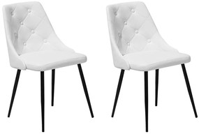 Conjunto de 2 cadeiras em pele sintética branca VALERIE Beliani