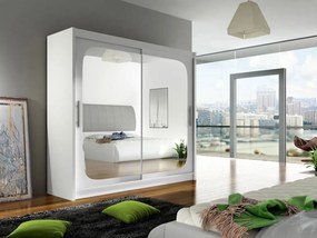 Roupeiro Closico Pallor VIII, Branco, 215x180x58cm, 153 kg, Portas para roupeiro: Deslizante, Número de prateleiras: 5, Número de prateleiras: 5