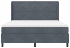 Cama Box com Colchão e LED vidaXL Cinza Escuro 180x200 cm Veludo