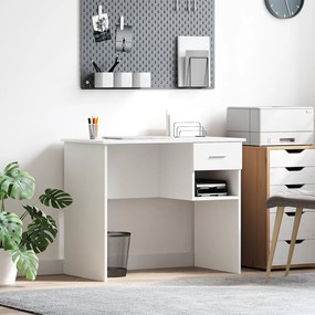 vidaXL Mesa com Armazenamento Branca 90x49.5x75 cm Madeira de engenharia