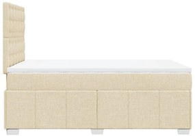 Cama boxspring com colchão 120x190 cm tecido cor creme