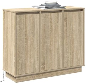 Sideboard vidaXL com LED Carvalho Sonoma 90x32x75 cm em madeira engenh