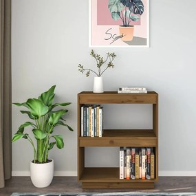 Estante para livros 60x35x71 cm pinho maciço castanho-mel