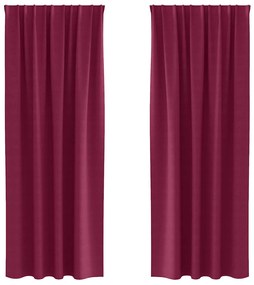 Cortinas 2 pcs Vinho Vermelho 260 x 140 cm Poliéster
