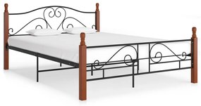324936 vidaXL Estrutura de cama em metal preto 160x200 cm