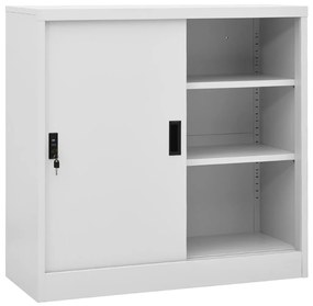 Armário escritório porta deslizante 90x40x90 cm aço cinza-claro
