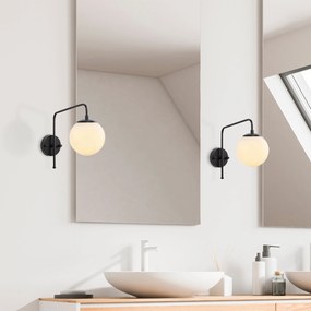 Candeeiro de Parede Viran – Preto/Branco – 15 x 32 x 32 cm