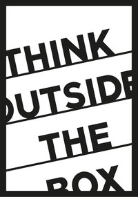 Acessório de Parede Decorativo Think Outside The Box – Preto – 35 x 50