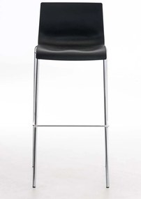 Banco de bar Hoover em plástico e com estrutura cromada 43 x 100 x 48 cm Preto