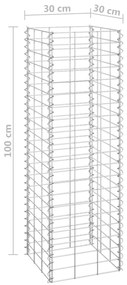 Canteiro/gabião elevado 3 pcs 30x30x100 cm ferro