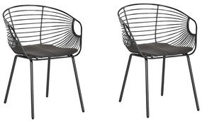 Conjunto de 2 cadeiras em metal cor preta HOBACK Beliani