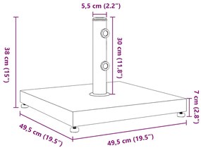 Base de guarda-sol para postes de Ø32/38/48 mm 28 kg quadrado