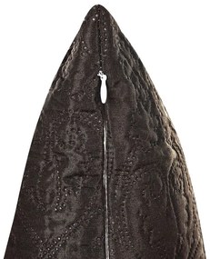 Colcha com relevo e duas almofadas castanhas 220 x 240 cm RAYEN Beliani