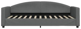 Sofá-cama com colchão 90x200 cm tecido cinzento-escuro