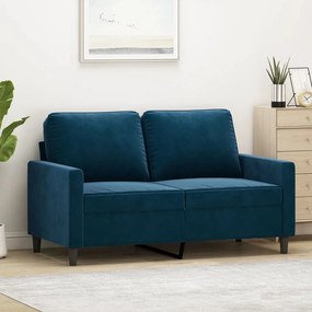 vidaXL Sofá de 2 lugares veludo 120 cm azul