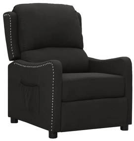 vidaXL Poltrona reclinável tecido preto