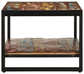Mesa de centro multicor 90x50x38 cm madeira maciça recuperada