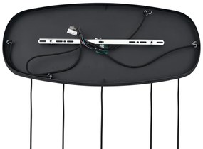 Candeeiro suspenso moderno preto com vidro âmbar 5-luzes - Sheena