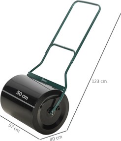 Rolo de relva para jardim com capacidade de 60L preenchível com areia ou água de 50 cm de diâmetro preto