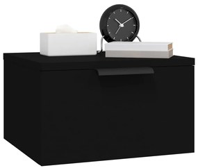 Mesa de Cabeceira Joan- 2 Mesinhas - De Parede - Cor Preto - 34x30x20