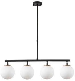 Chandelier Fazli – Preto, Dourado e Branco – 70 x 15 x 43-87 cm
