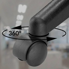 Banco giratório 360° em pele sintética 48 x 48 x 46-60 cm Branco