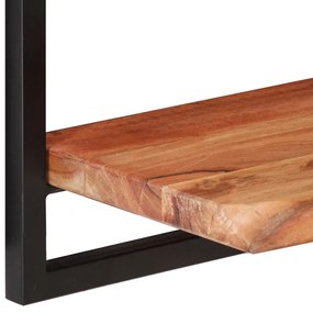 Prateleiras de parede 2 pcs 100x24x35 cm acácia maciça e aço