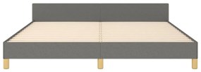 Estrutura de cama sem colchão 180x200 cm tecido cinzento-escuro