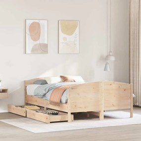 Cama sem colchão 140x190 cm madeira de pinho maciça