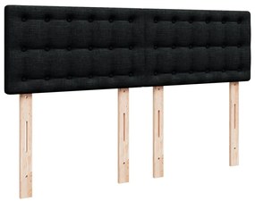 Cama com molas/colchão 140x200 cm tecido preto
