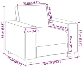 Conjunto de Sofá de 3 Peças com Almofadas em Linho