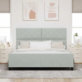 Cama vidaXL em Cinzento-claro - 180x200 cm Veludo