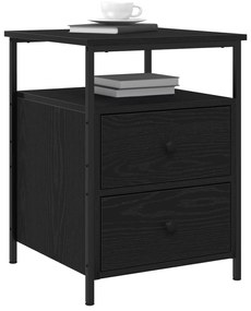 Cômoda de Cabeceira vidaXL Carvalho Preto 44x45x60 cm Madeira de engen