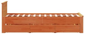 Cama sem colchão com cabeceira 90x200 cm madeira pinho maciça